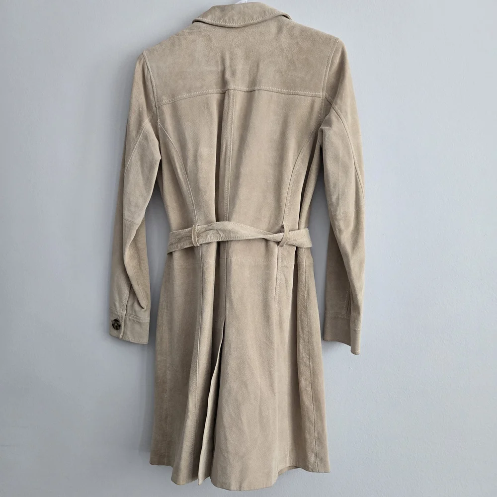 INC International Concepts Beige Suede Trench Coat - Picture 5 of 10